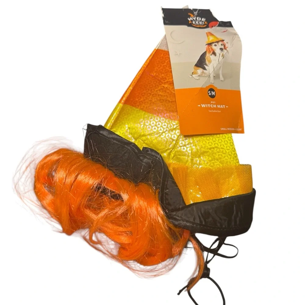 Hyde and Eek! Pet Candy Corn Witch Hat Costume Size S/M New